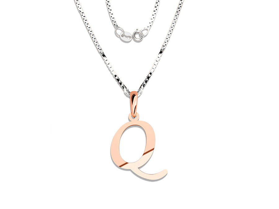 COLGANTE DE INICIAL EN CADENA DE ORO DE 14K