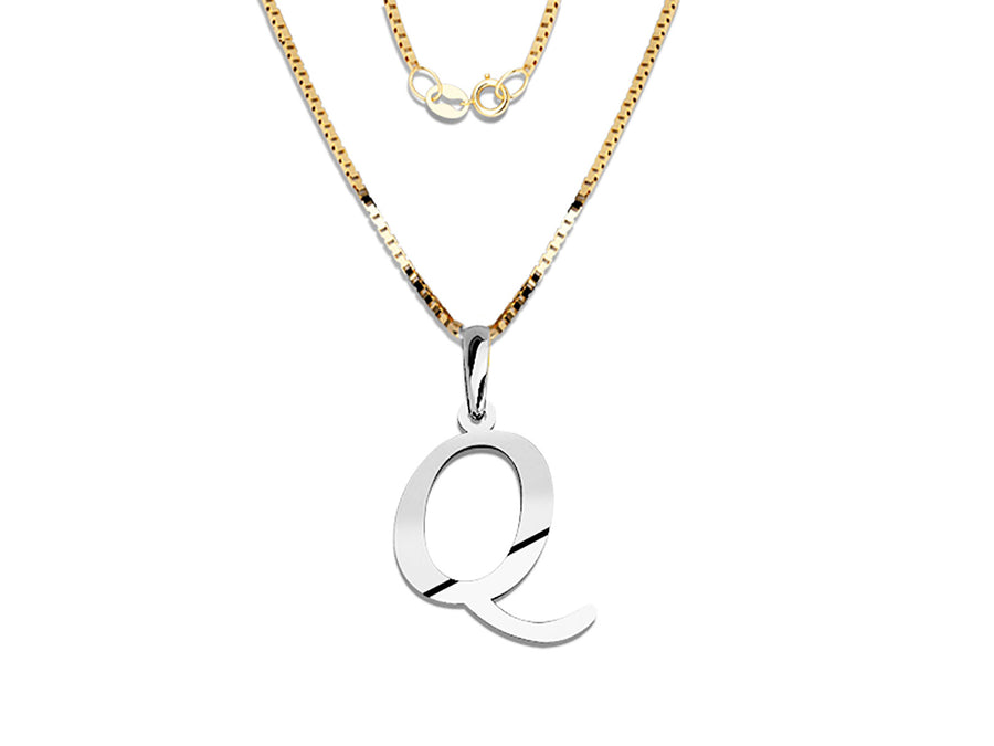 COLGANTE DE INICIAL EN CADENA DE ORO DE 14K