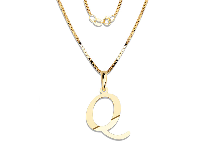 COLGANTE DE INICIAL EN CADENA DE ORO DE 14K