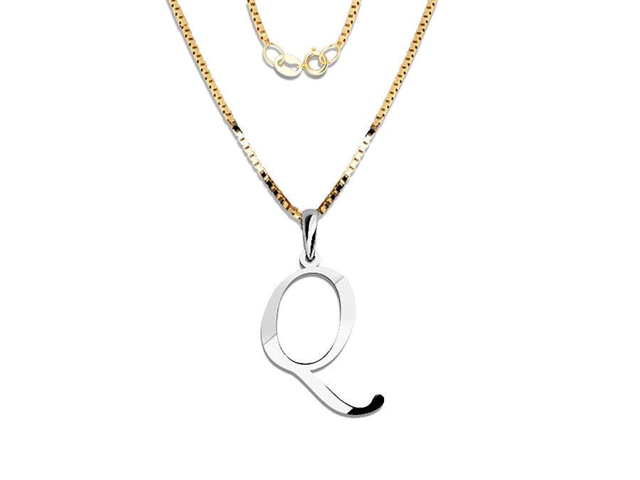 COLGANTE DE INICIAL EN CADENA DE ORO DE 14K
