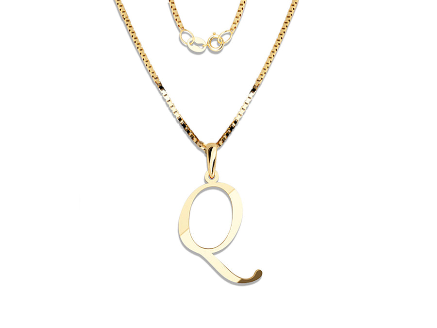 COLGANTE DE INICIAL EN CADENA DE ORO DE 14K