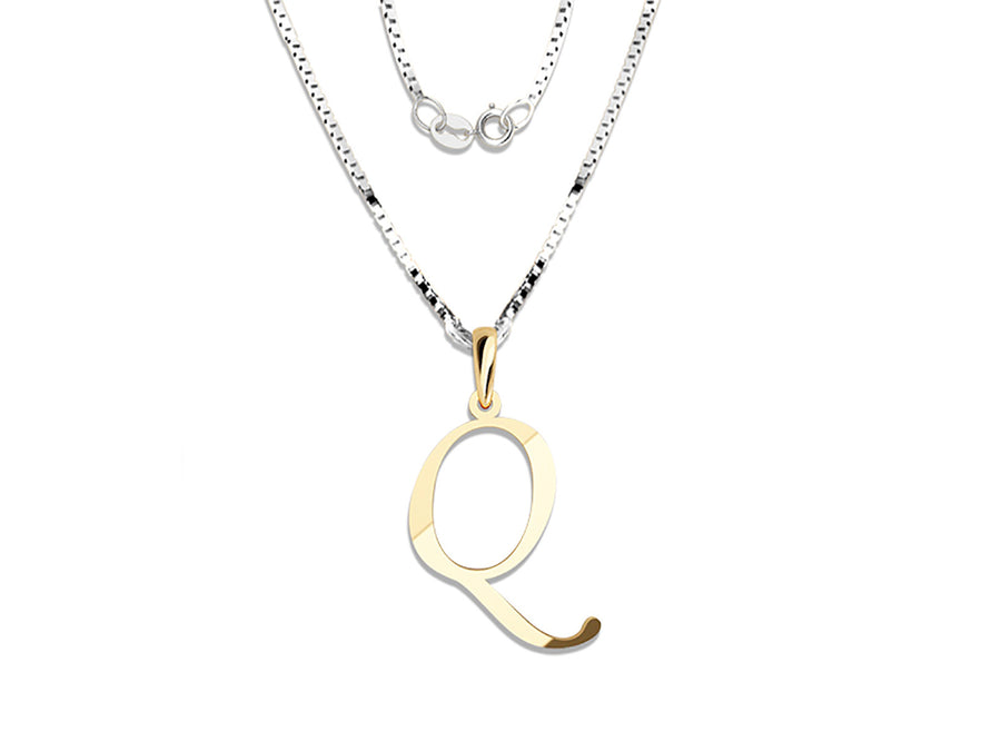 COLGANTE DE INICIAL EN CADENA DE ORO DE 14K