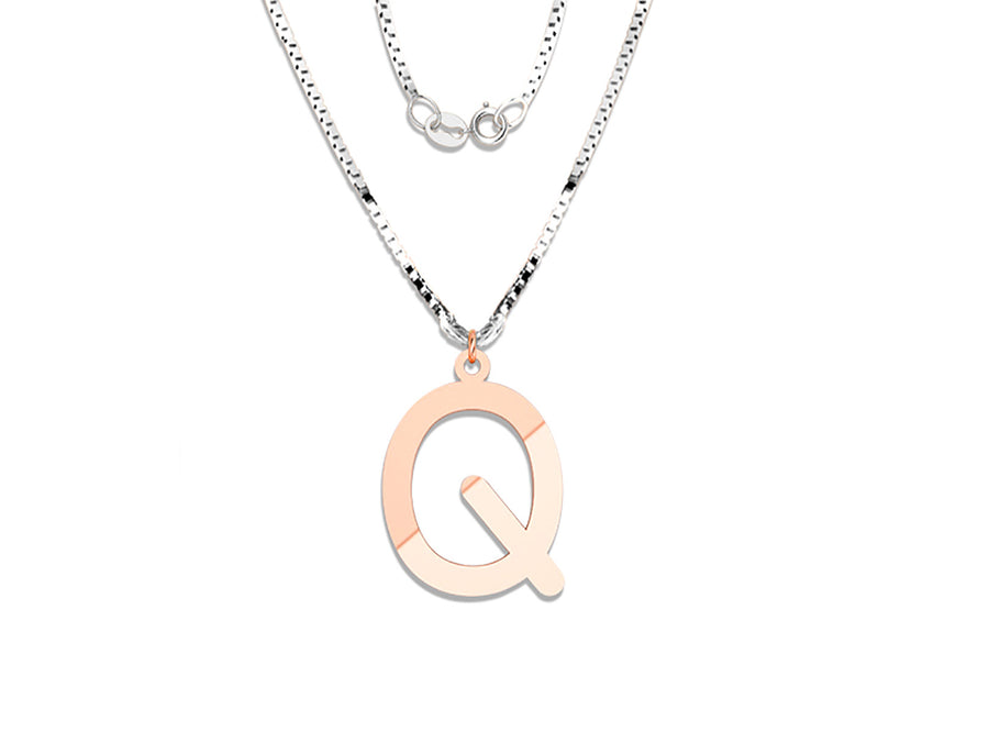 COLGANTE DE INICIAL EN CADENA DE ORO DE 14K