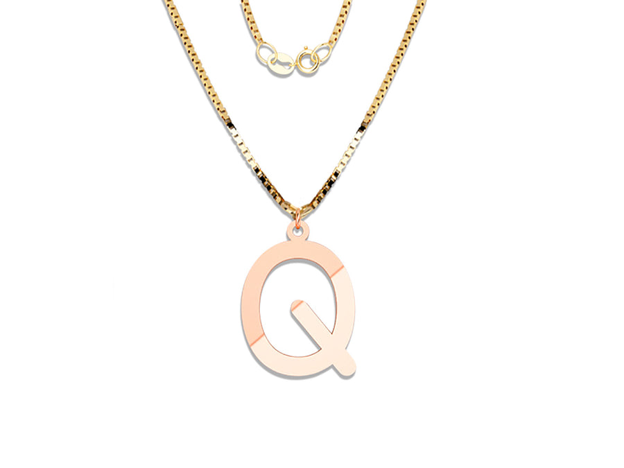 COLGANTE DE INICIAL EN CADENA DE ORO DE 14K