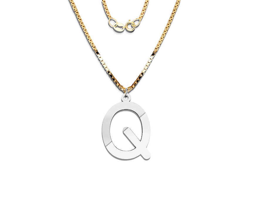 COLGANTE DE INICIAL EN CADENA DE ORO DE 14K