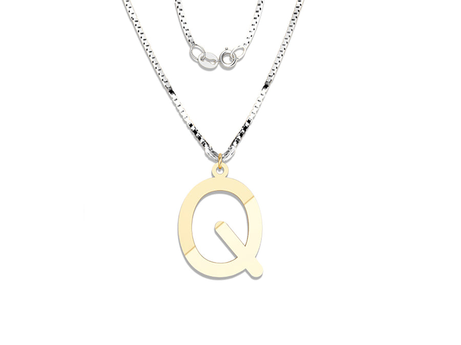 COLGANTE DE INICIAL EN CADENA DE ORO DE 14K