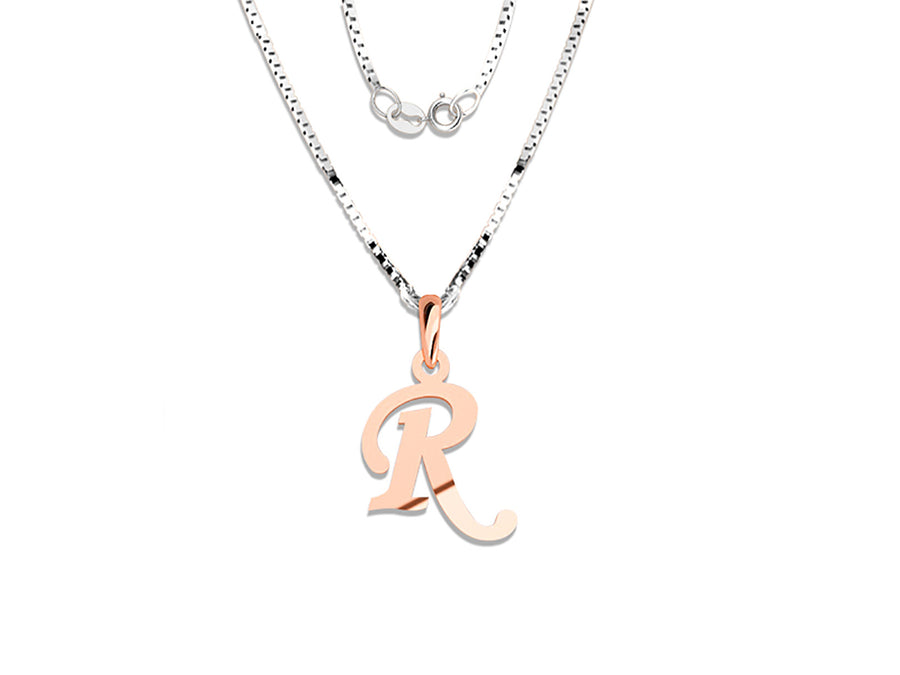 COLGANTE DE INICIAL EN CADENA DE ORO DE 14K