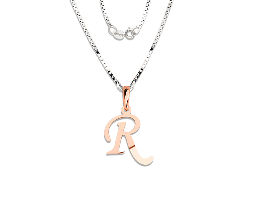 COLGANTE DE INICIAL EN CADENA DE ORO DE 14K