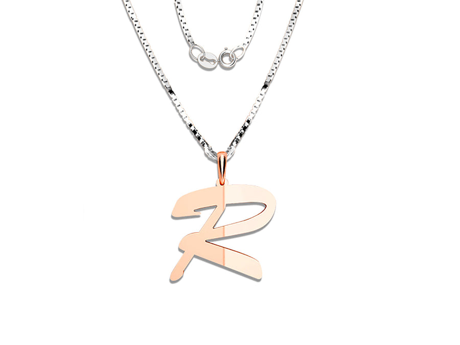 COLGANTE DE INICIAL EN CADENA DE ORO DE 14K