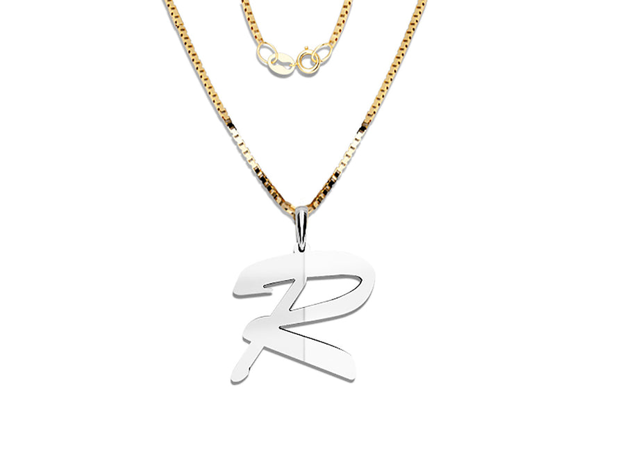 COLGANTE DE INICIAL EN CADENA DE ORO DE 14K