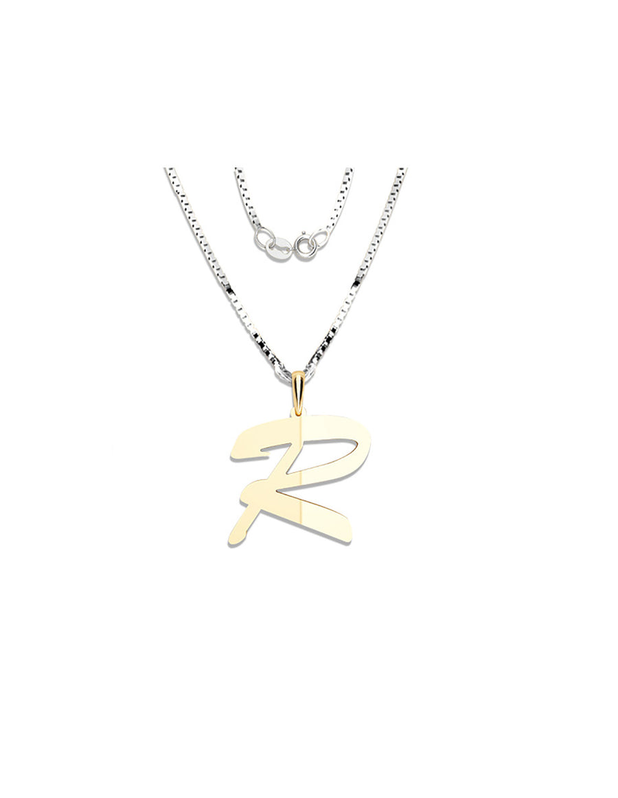 COLGANTE DE INICIAL EN CADENA DE ORO DE 14K