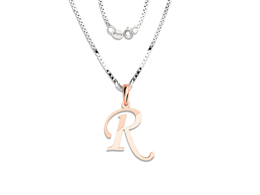 COLGANTE DE INICIAL EN CADENA DE ORO DE 14K
