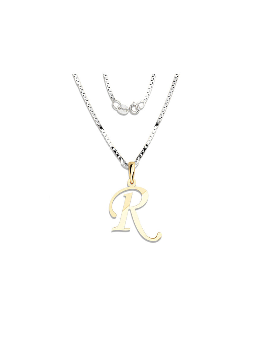 COLGANTE DE INICIAL EN CADENA DE ORO DE 14K