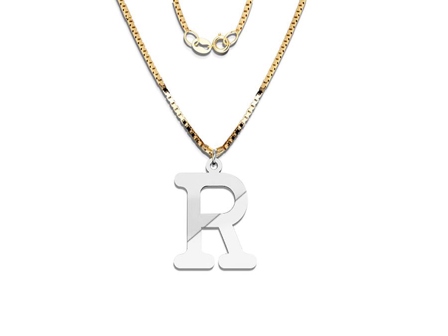COLGANTE DE INICIAL EN CADENA DE ORO DE 14K