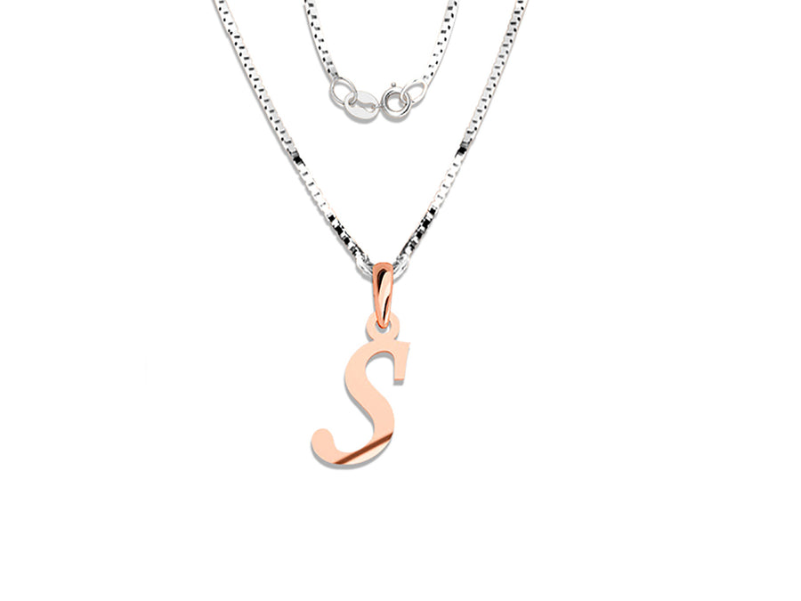 COLGANTE DE INICIAL EN CADENA DE ORO DE 14K