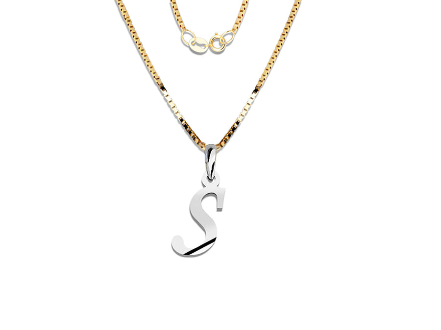 COLGANTE DE INICIAL EN CADENA DE ORO DE 14K