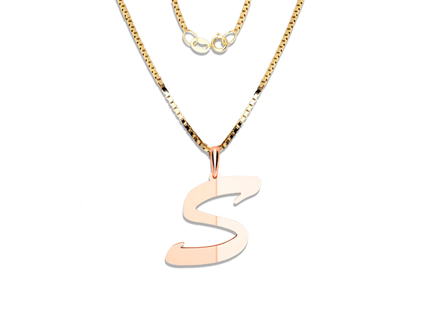 COLGANTE DE INICIAL EN CADENA DE ORO DE 14K