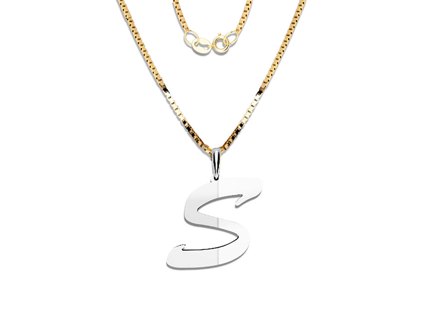 COLGANTE DE INICIAL EN CADENA DE ORO DE 14K