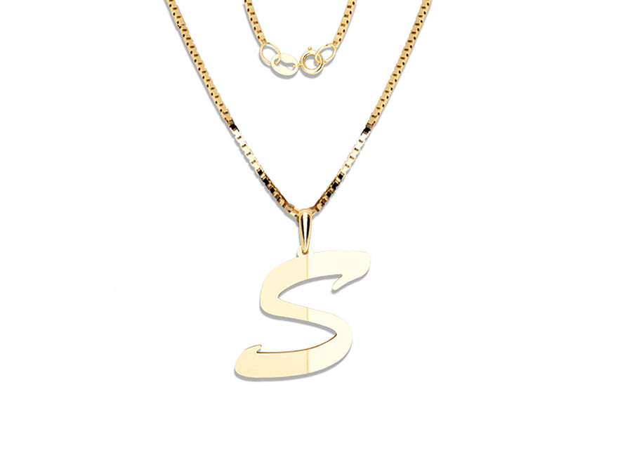 COLGANTE DE INICIAL EN CADENA DE ORO DE 14K
