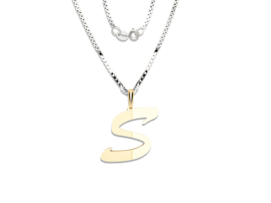 COLGANTE DE INICIAL EN CADENA DE ORO DE 14K
