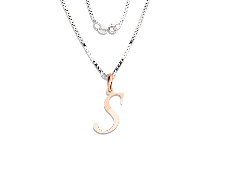 COLGANTE DE INICIAL EN CADENA DE ORO DE 14K