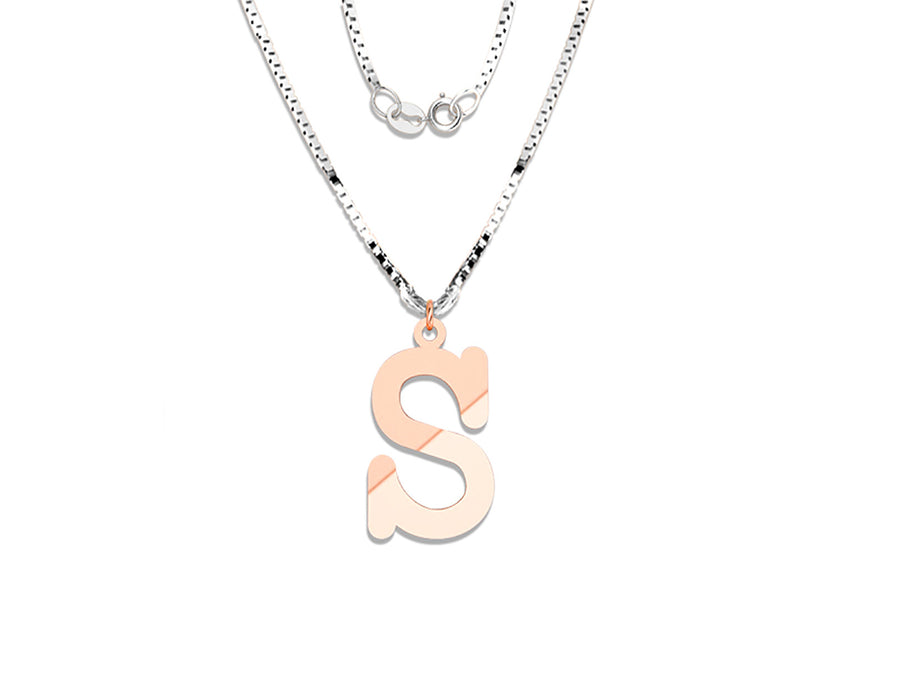 COLGANTE DE INICIAL EN CADENA DE ORO DE 14K