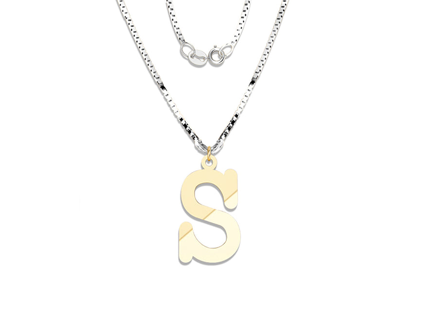COLGANTE DE INICIAL EN CADENA DE ORO DE 14K