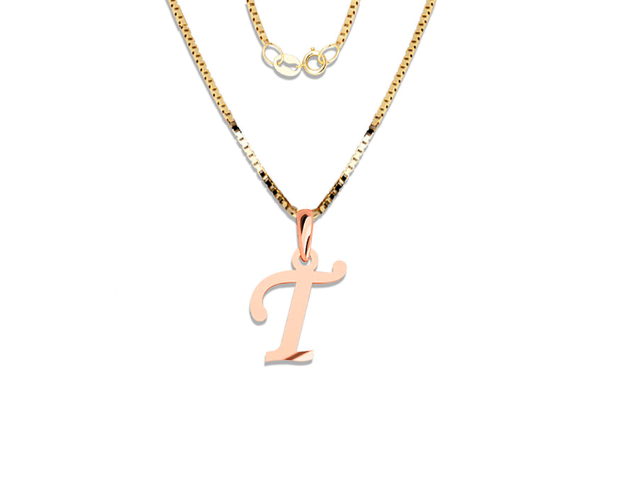 COLGANTE DE INICIAL EN CADENA DE ORO DE 14K