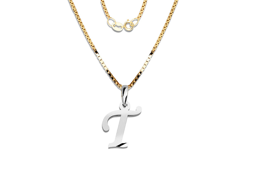 COLGANTE DE INICIAL EN CADENA DE ORO DE 14K