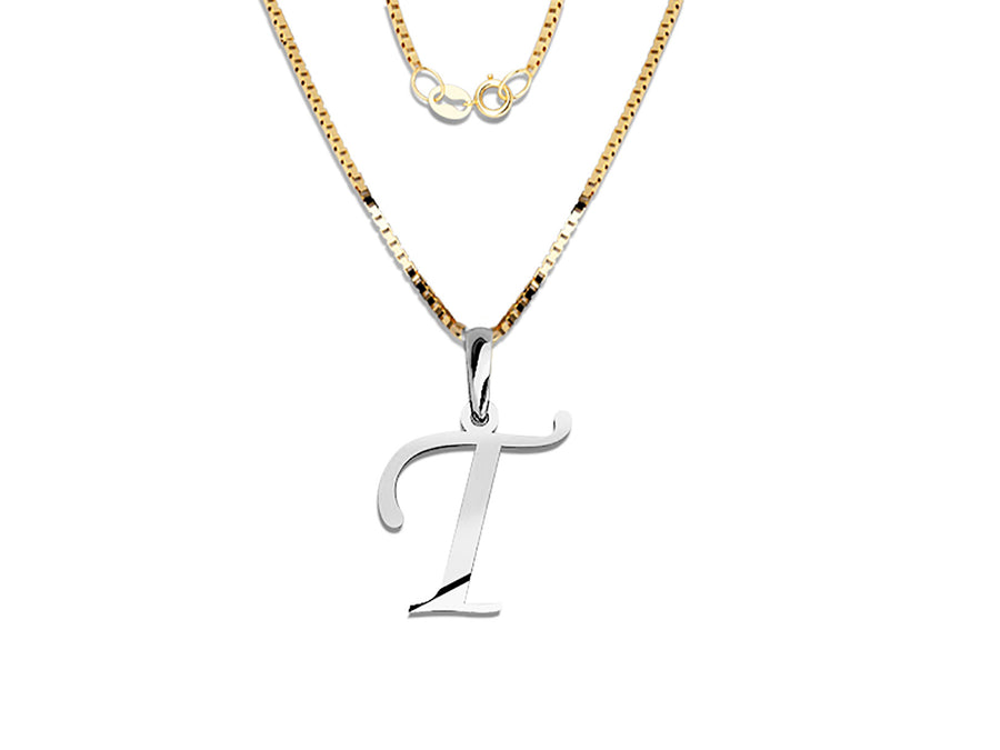 COLGANTE DE INICIAL EN CADENA DE ORO DE 14K