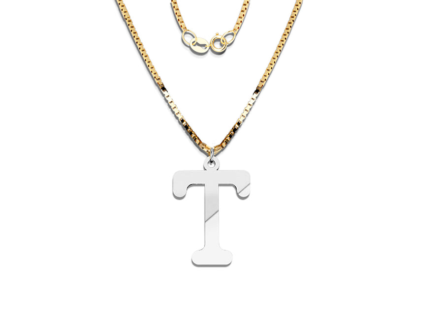 COLGANTE DE INICIAL EN CADENA DE ORO DE 14K