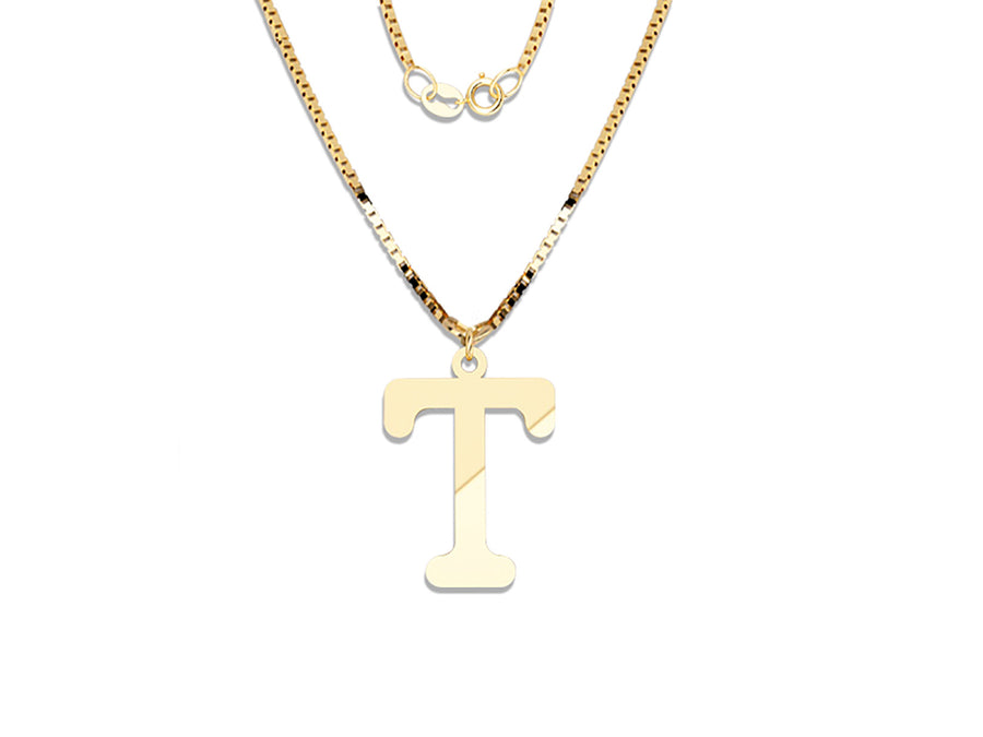 COLGANTE DE INICIAL EN CADENA DE ORO DE 14K