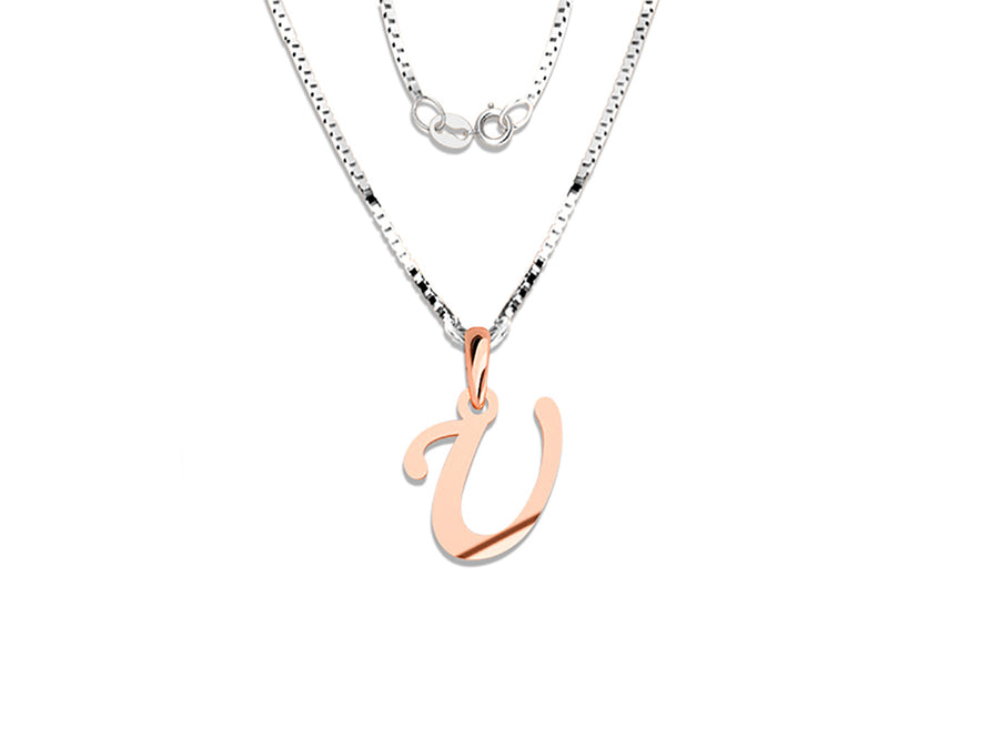 COLGANTE DE INICIAL EN CADENA DE ORO DE 14K