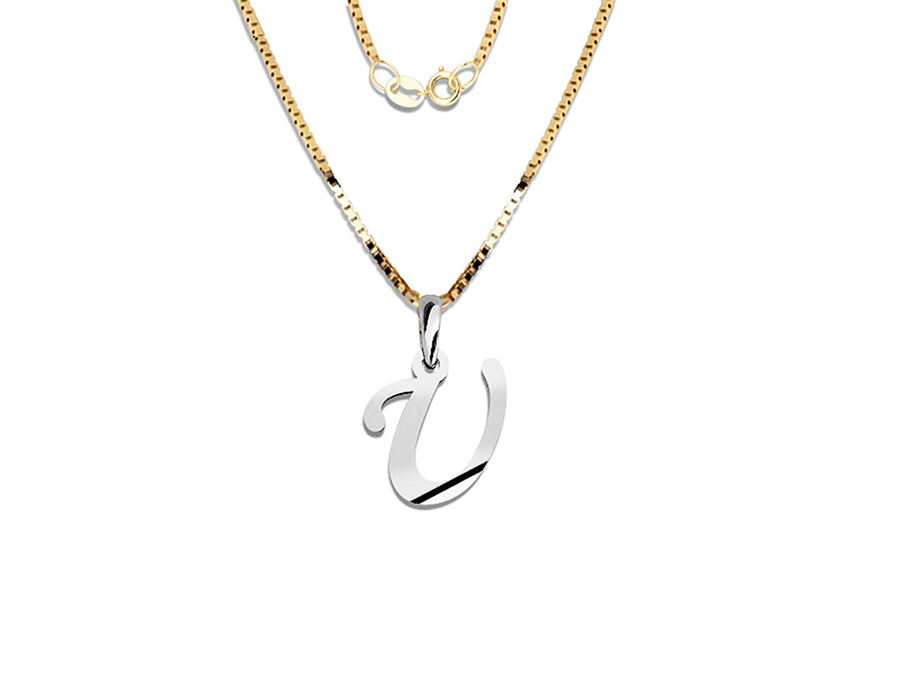 COLGANTE DE INICIAL EN CADENA DE ORO DE 14K