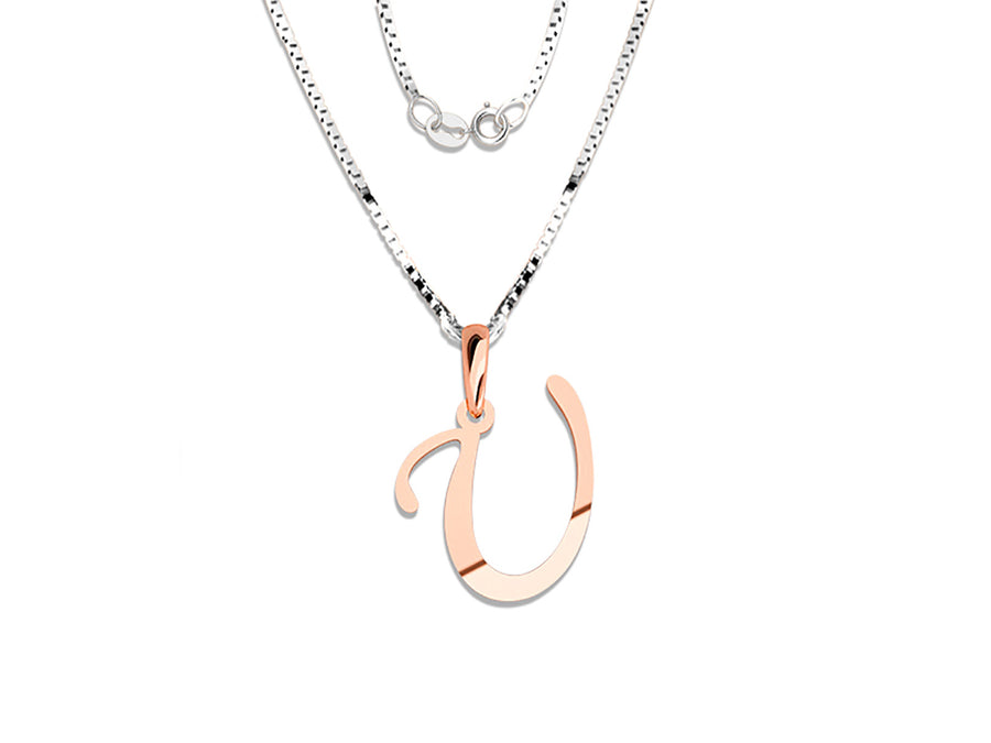 COLGANTE DE INICIAL EN CADENA DE ORO DE 14K