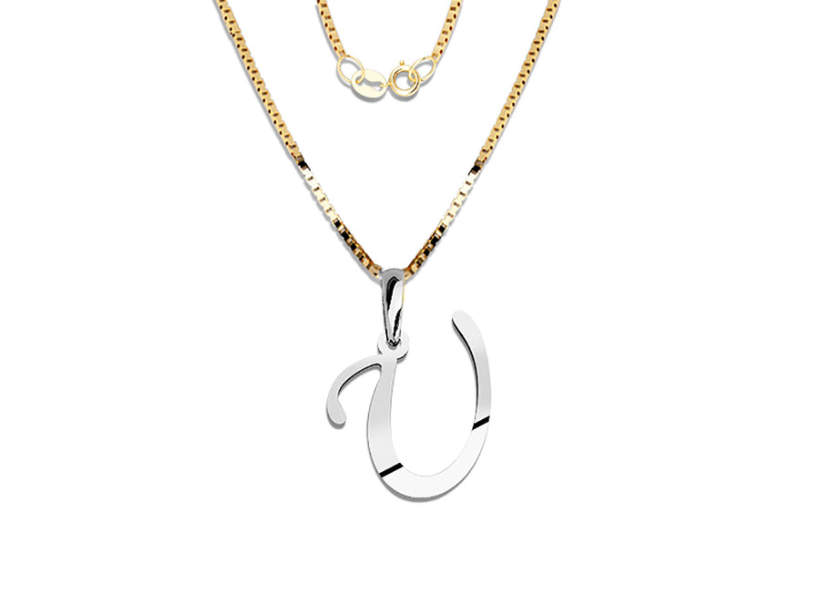 COLGANTE DE INICIAL EN CADENA DE ORO DE 14K