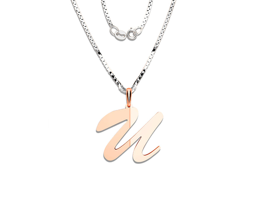 COLGANTE DE INICIAL EN CADENA DE ORO DE 14K