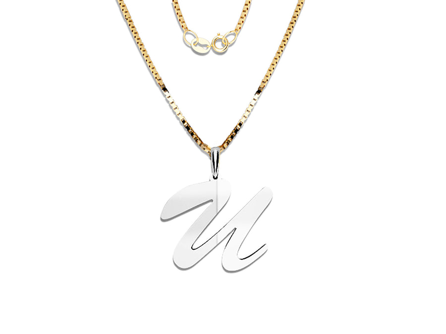 COLGANTE DE INICIAL EN CADENA DE ORO DE 14K