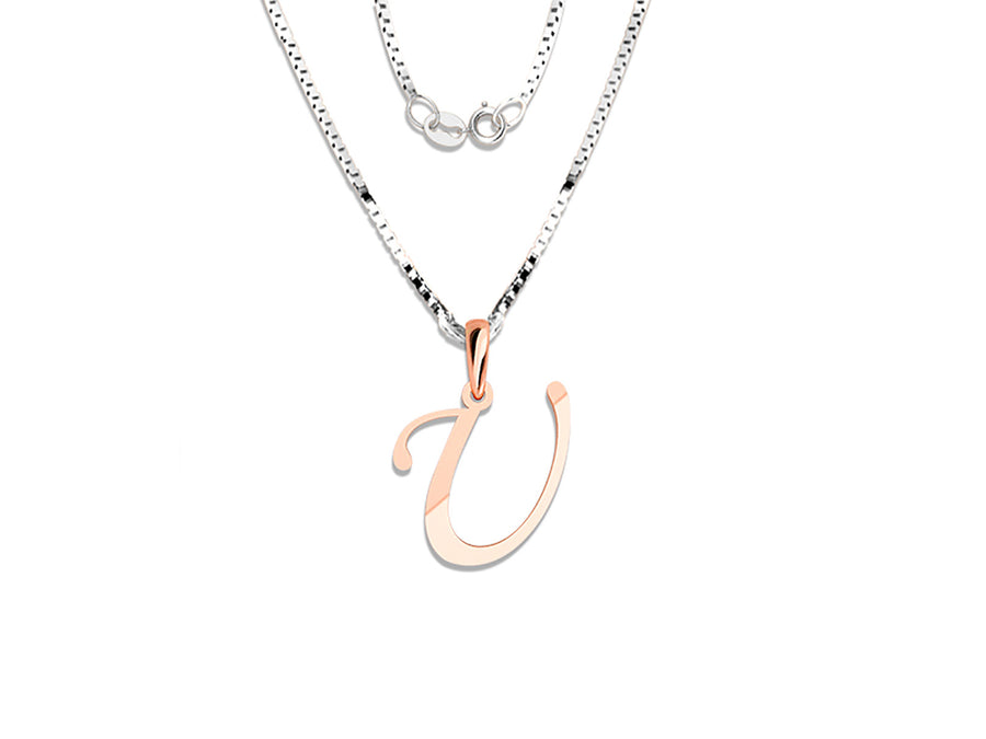 COLGANTE DE INICIAL EN CADENA DE ORO DE 14K
