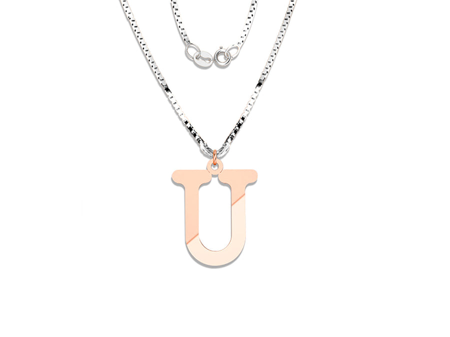 COLGANTE DE INICIAL EN CADENA DE ORO DE 14K