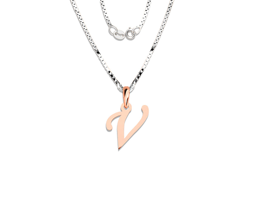 COLGANTE DE INICIAL EN CADENA DE ORO DE 14K