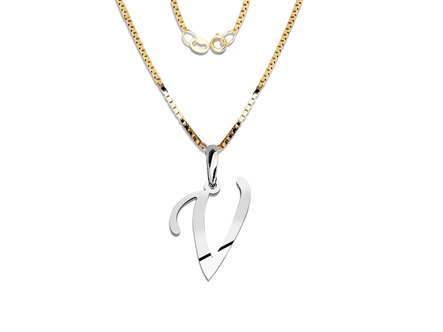 COLGANTE DE INICIAL EN CADENA DE ORO DE 14K