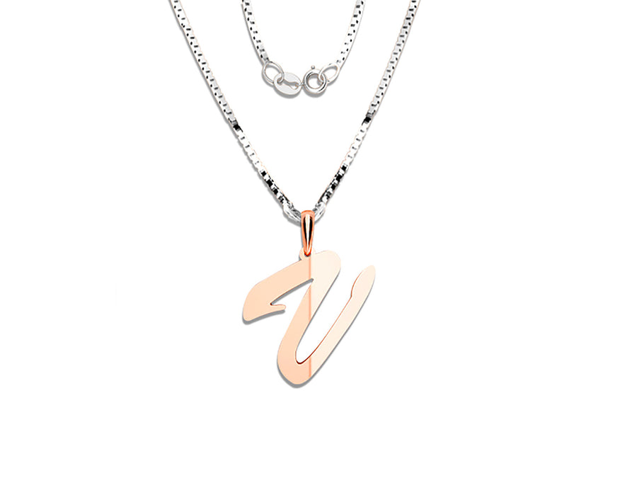 COLGANTE DE INICIAL EN CADENA DE ORO DE 14K