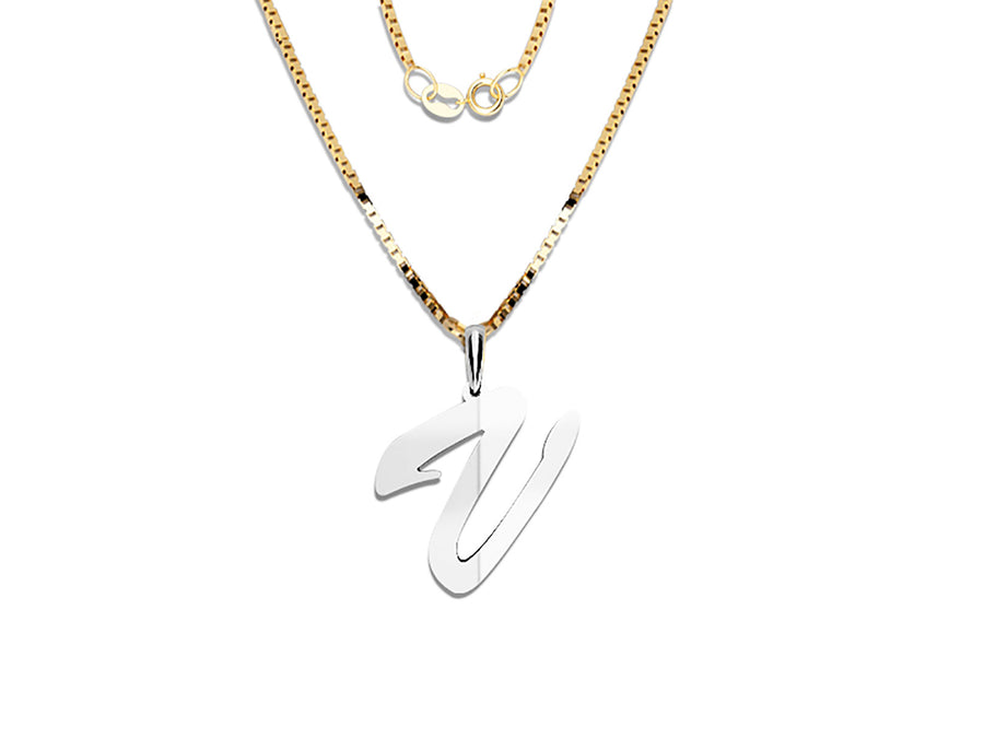 COLGANTE DE INICIAL EN CADENA DE ORO DE 14K