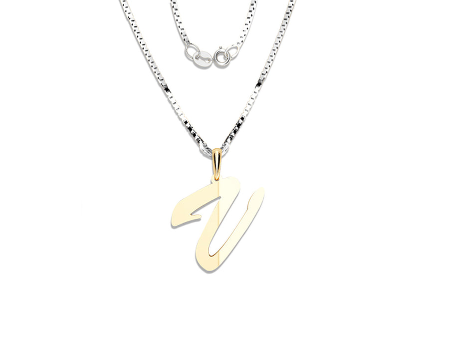 COLGANTE DE INICIAL EN CADENA DE ORO DE 14K