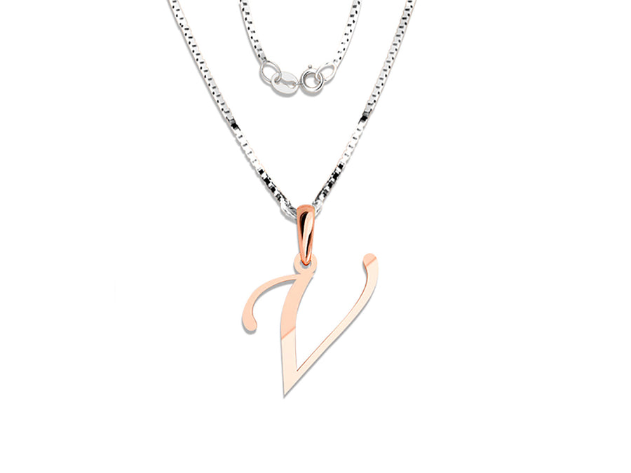 COLGANTE DE INICIAL EN CADENA DE ORO DE 14K