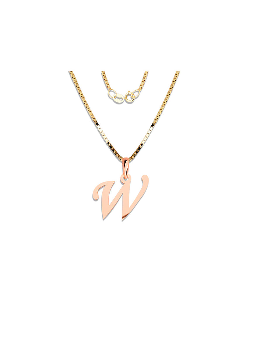 COLGANTE DE INICIAL EN CADENA DE ORO DE 14K