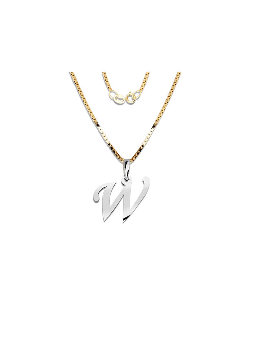 COLGANTE DE INICIAL EN CADENA DE ORO DE 14K