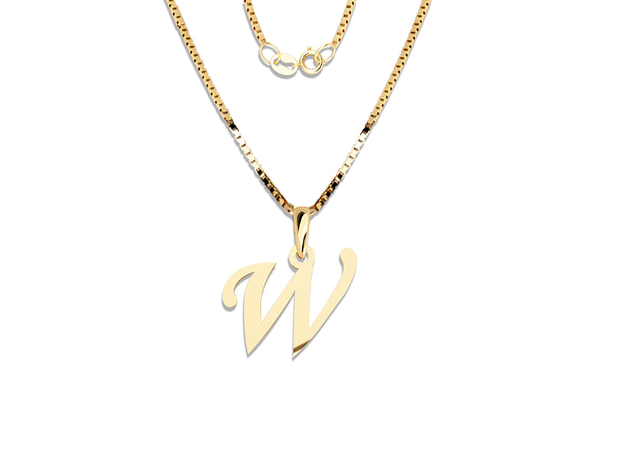 COLGANTE DE INICIAL EN CADENA DE ORO DE 14K