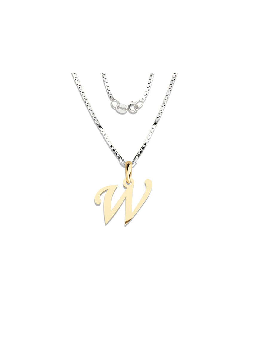 COLGANTE DE INICIAL EN CADENA DE ORO DE 14K